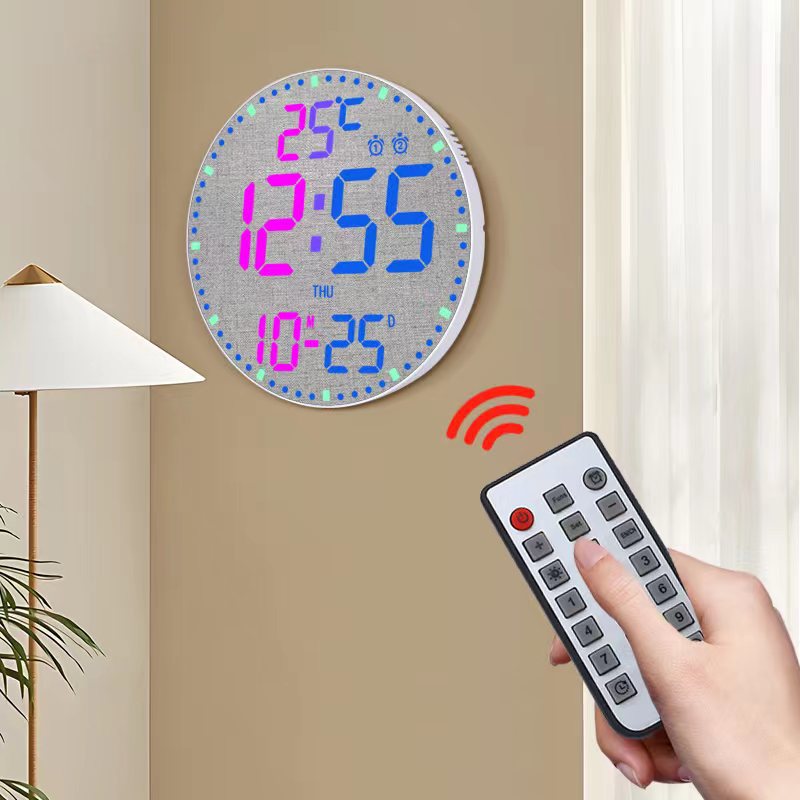 Smart WiFi LED Wall Clock with RGB Lighting & Alarm