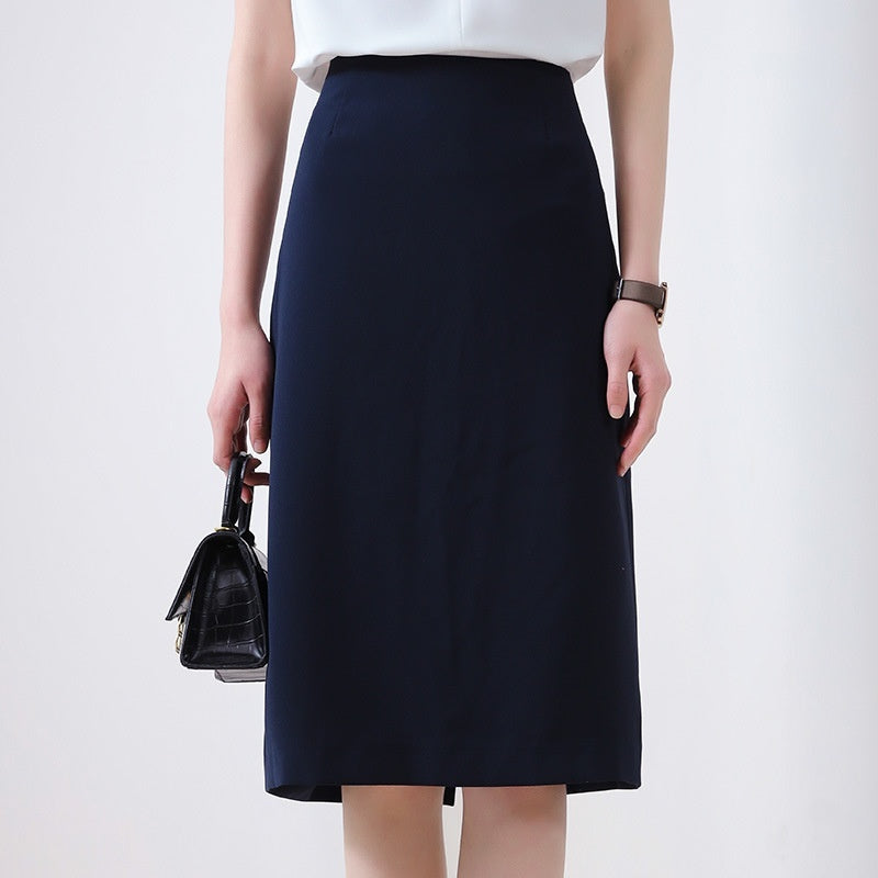 Women's Wrinkle-Resistant Zip Midi Skirt