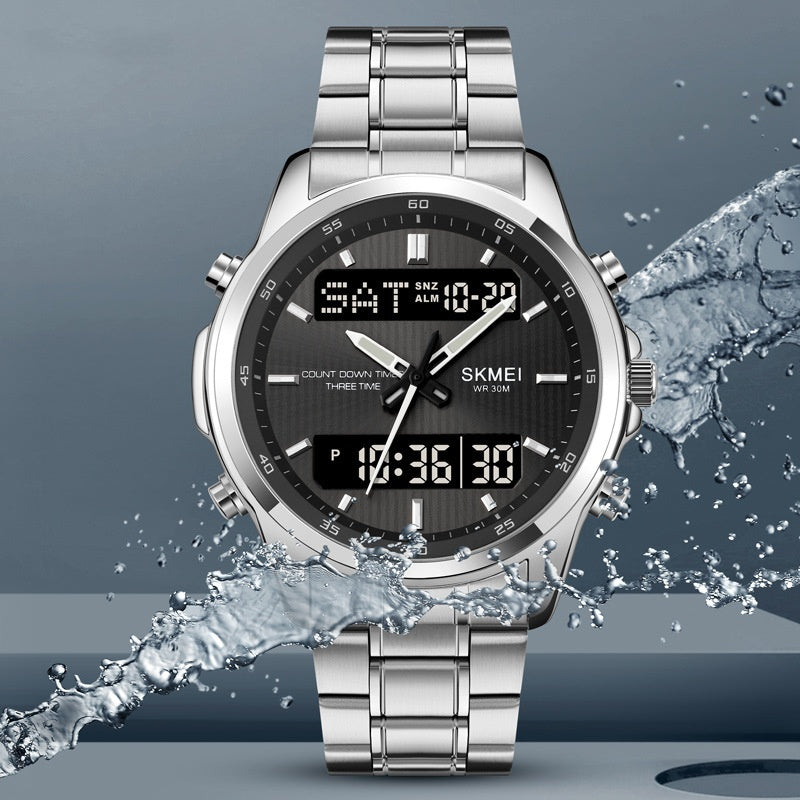 Men’s Dual Display Sport Watch – 53mm, Japanese Movement, Stopwatch & Alarm