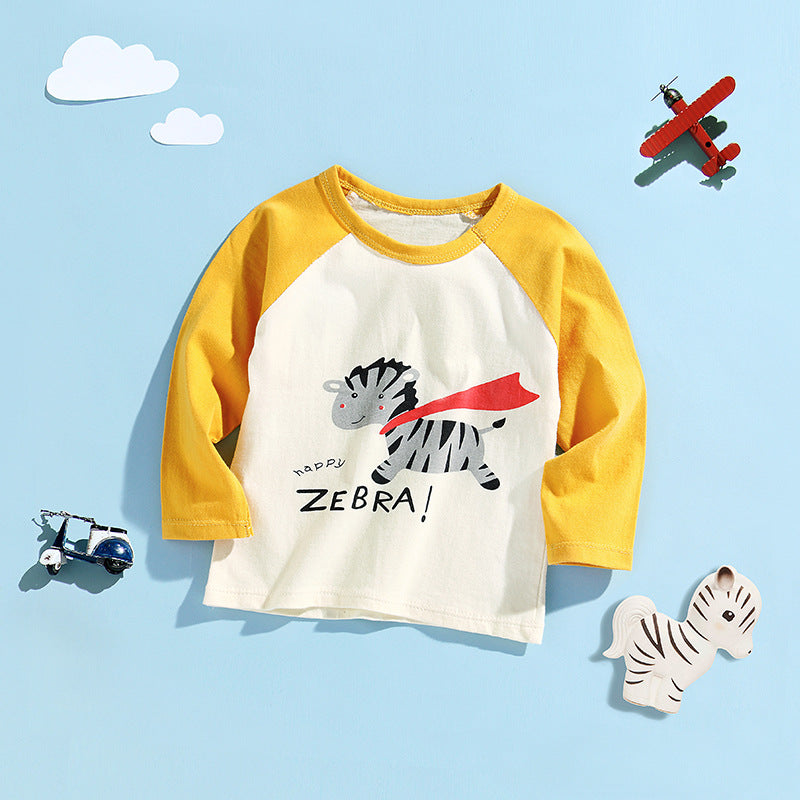 Kids Animal Print Long Sleeve Cotton T-Shirt – 13 Designs