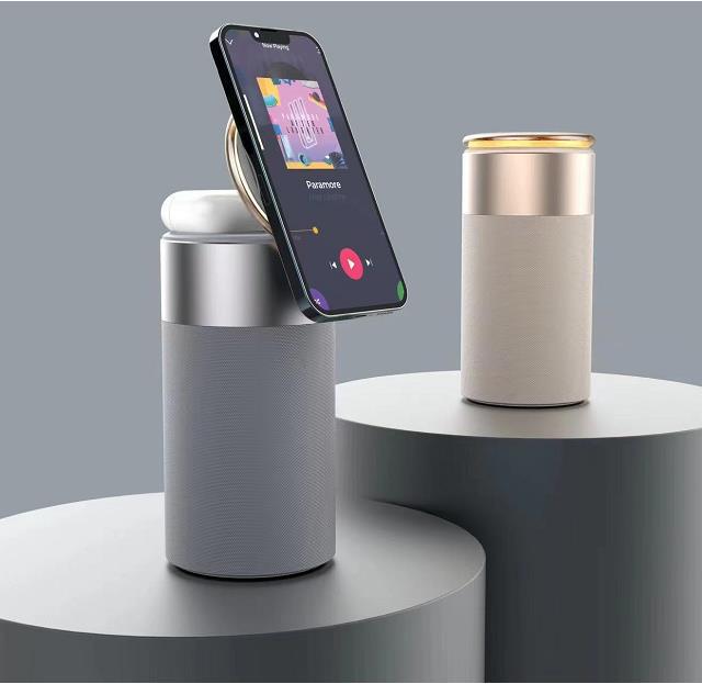 4-in-1 Bluetooth 5.0 Speaker | Qi Wireless Charger | Touch Lamp | Phone Holder