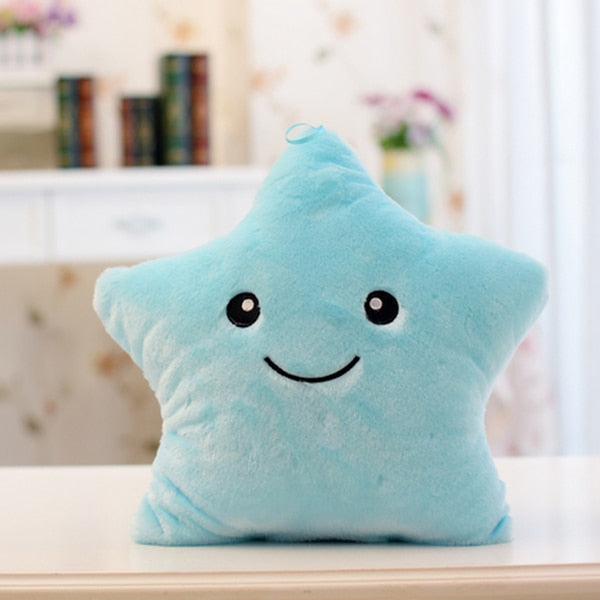 Glow-in-the-Dark Star Plush Pillow | LED Light Up | Gift