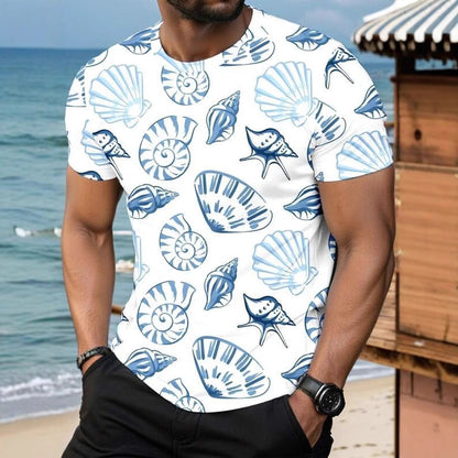 Men's Summer Graphic Hoodie Top – Digital Print Relaxed Fit