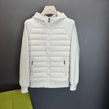 Men's Lightweight Hooded Down Jacket - Loose Fit Casual Winter Coat