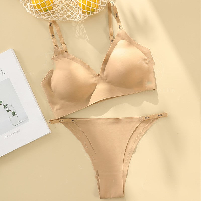 Seamless Ice Silk Sports Bra and Shorts Set | Nude | S-XL