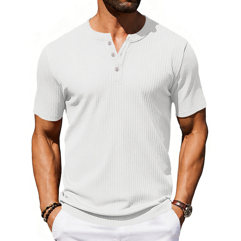 Men's Athleisure Stretch Ribbed Short Sleeve T-Shirt | 5 Colours