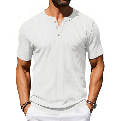Men's Athleisure Stretch Ribbed Short Sleeve T-Shirt | 5 Colours