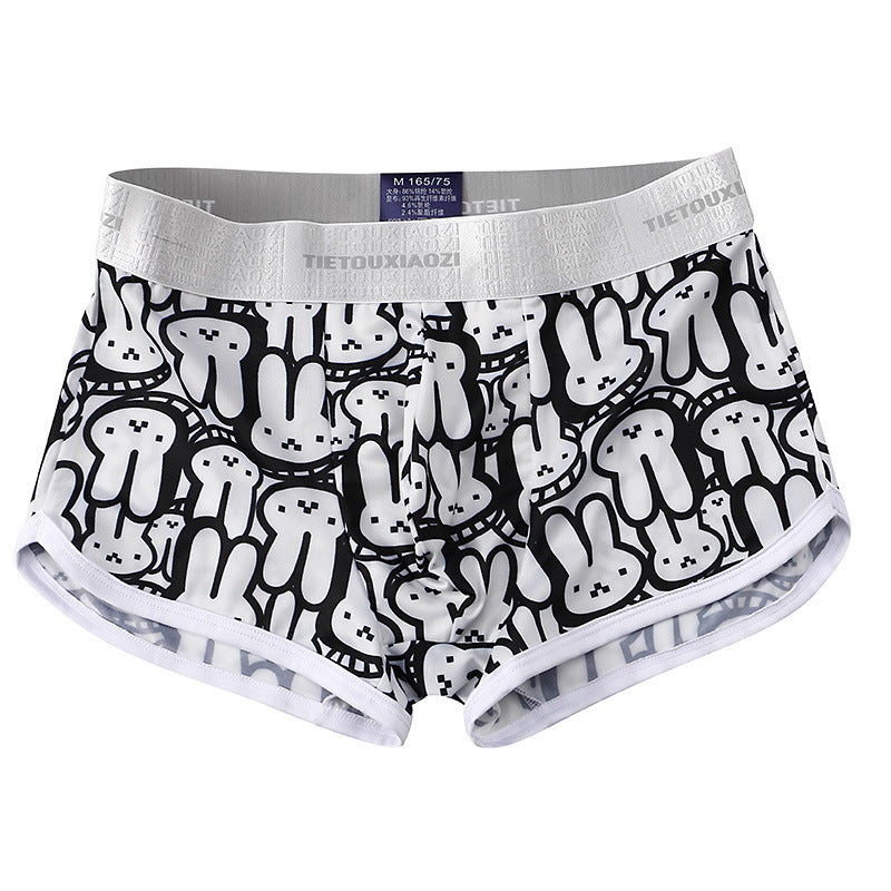 Men's Ice Silk Animal Print Boxer Briefs – Quick-Dry Breathable 5 Colours