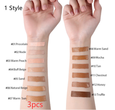 Oil-Control Liquid Foundation & Concealer – 13 Shades, Multi-Pack