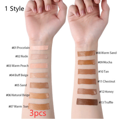 Oil-Control Liquid Foundation & Concealer – 13 Shades, Multi-Pack