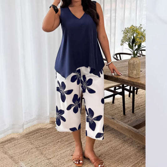 Women's Sleeveless Vest and Cropped Pants Co-ord Set