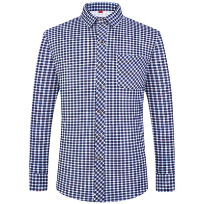 Men's Plaid Long Sleeve Shirt | Slim Fit Business Casual