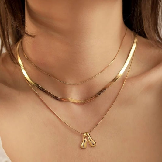 Initial Letter Stainless Steel Pendant Necklace (A–Z)