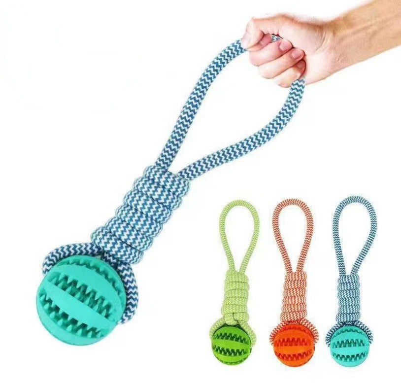 Interactive Hemp Rope & Rubber Dog Toy | Chew & Dental