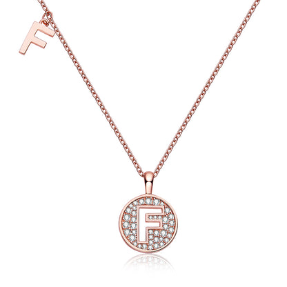 S925 Silver Moissanite Letter F Necklace | GRA Certified