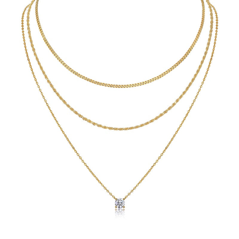 1 Carat Moissanite 925 Sterling Silver 24K Gold-Plated Pendant Necklace | GRA Certified