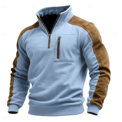 Men's Stand Collar Zip-Up Sweatshirt | Loose Fit | S–3XL