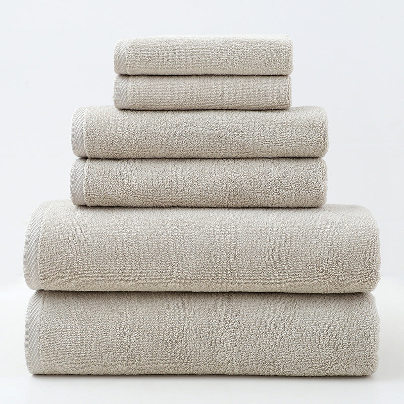 Pure Cotton 6-Piece Towel Set | Bath, Hand & Face Towels | 5 Colours