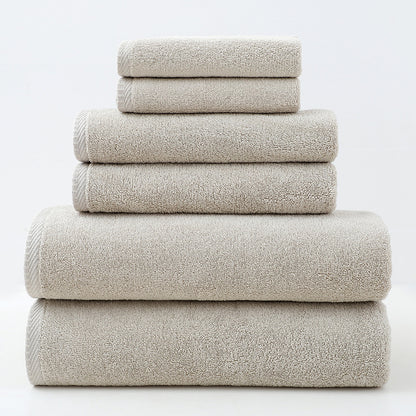 Pure Cotton 6-Piece Towel Set | Bath, Hand & Face Towels | 5 Colours