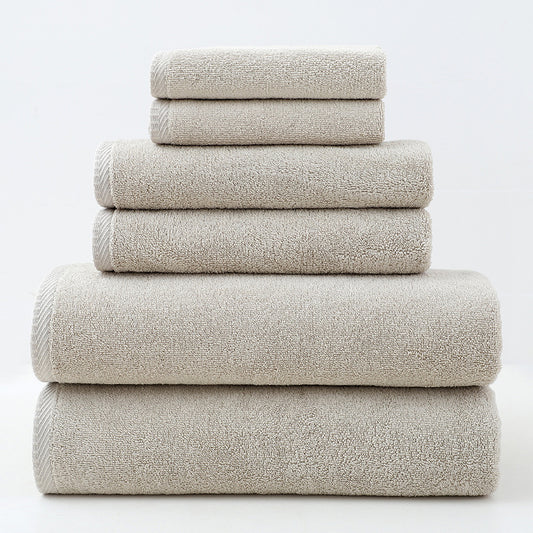 Pure Cotton 6-Piece Towel Set | Bath, Hand & Face Towels | 5 Colours