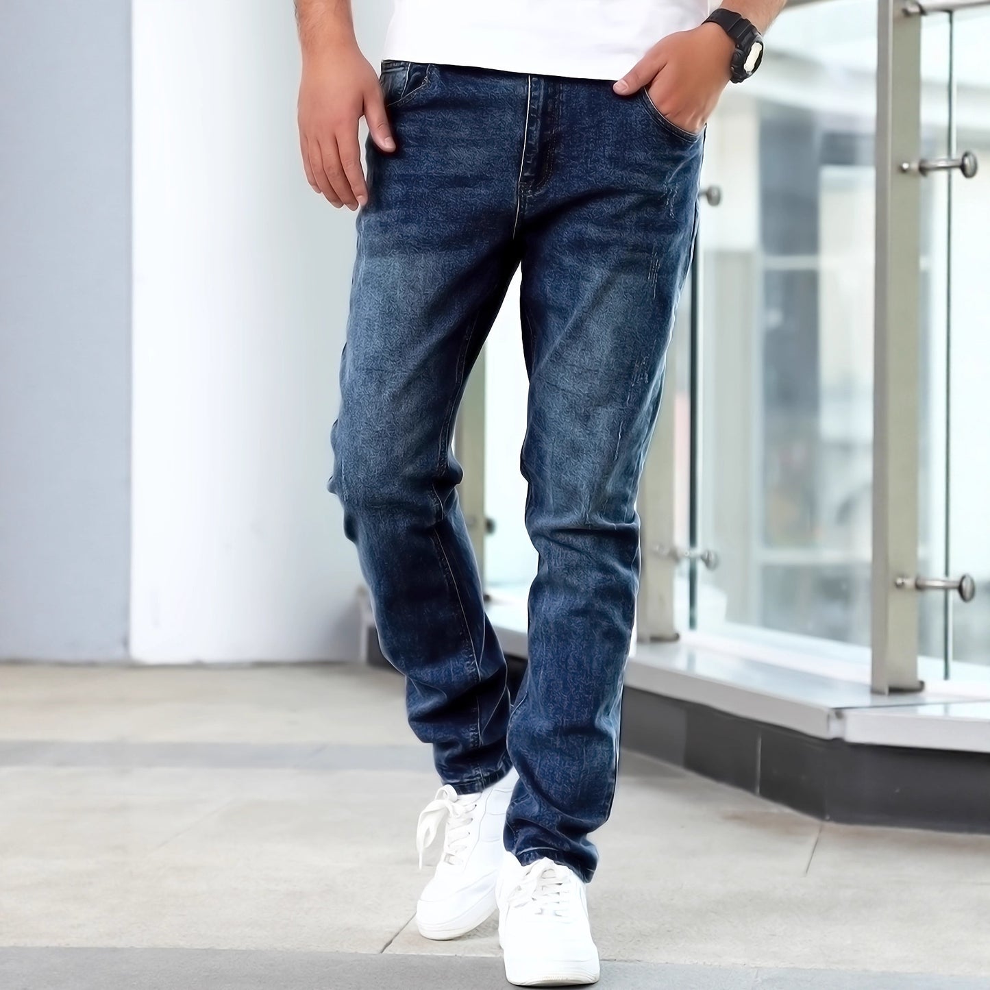 Men's Slim-Fit Stretch Jeans | Blue, Dark Blue & Black