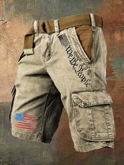 Men's Loose-Fit Multi-Pocket Denim-Style Shorts