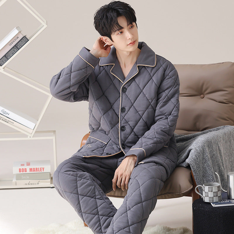 Men's Quilted Loungewear Set | Extra Thick Winter Homewear
