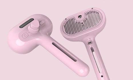 USB Rechargeable Self-Cleaning Pet Slicker Brush | Built-In Misting Spray