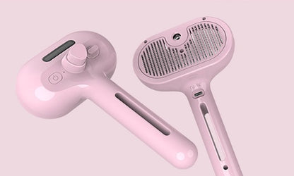 USB Rechargeable Self-Cleaning Pet Slicker Brush | Built-In Misting Spray