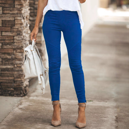 Women's Low-Rise Slim-Fit Cotton Stretch Trousers | 10 Colours | S-5XL