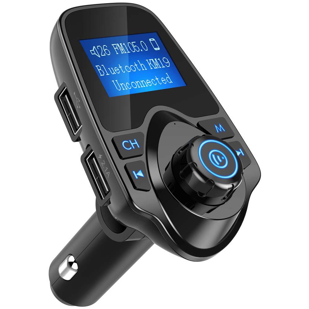 Bluetooth Car FM Transmitter | AUX Audio | 1.3" Display | Hands-Free Calling