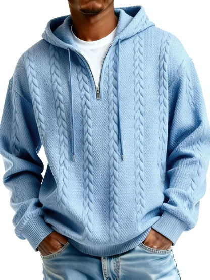 Men's Half-Zip Printed Hoodie – Loose Fit Pullover | 10 Styles | Sizes S–5XL