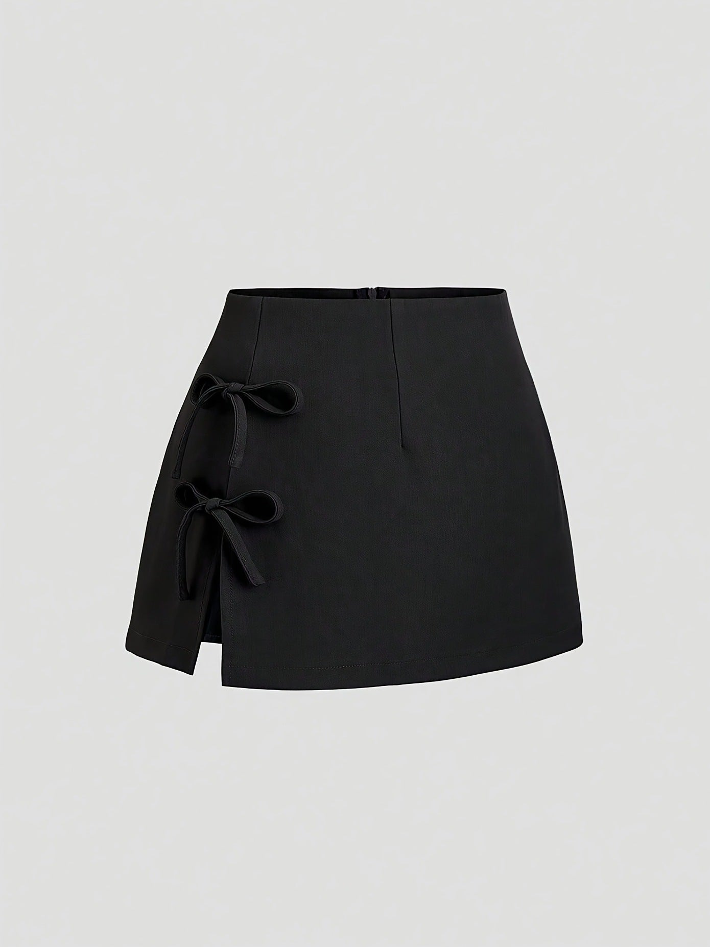 Women's Bow Detail Zip A-Line Mini Skirt