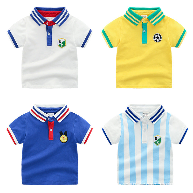 Boys' Short Sleeve Polo Shirt | Soft Cotton, Lapel Collar