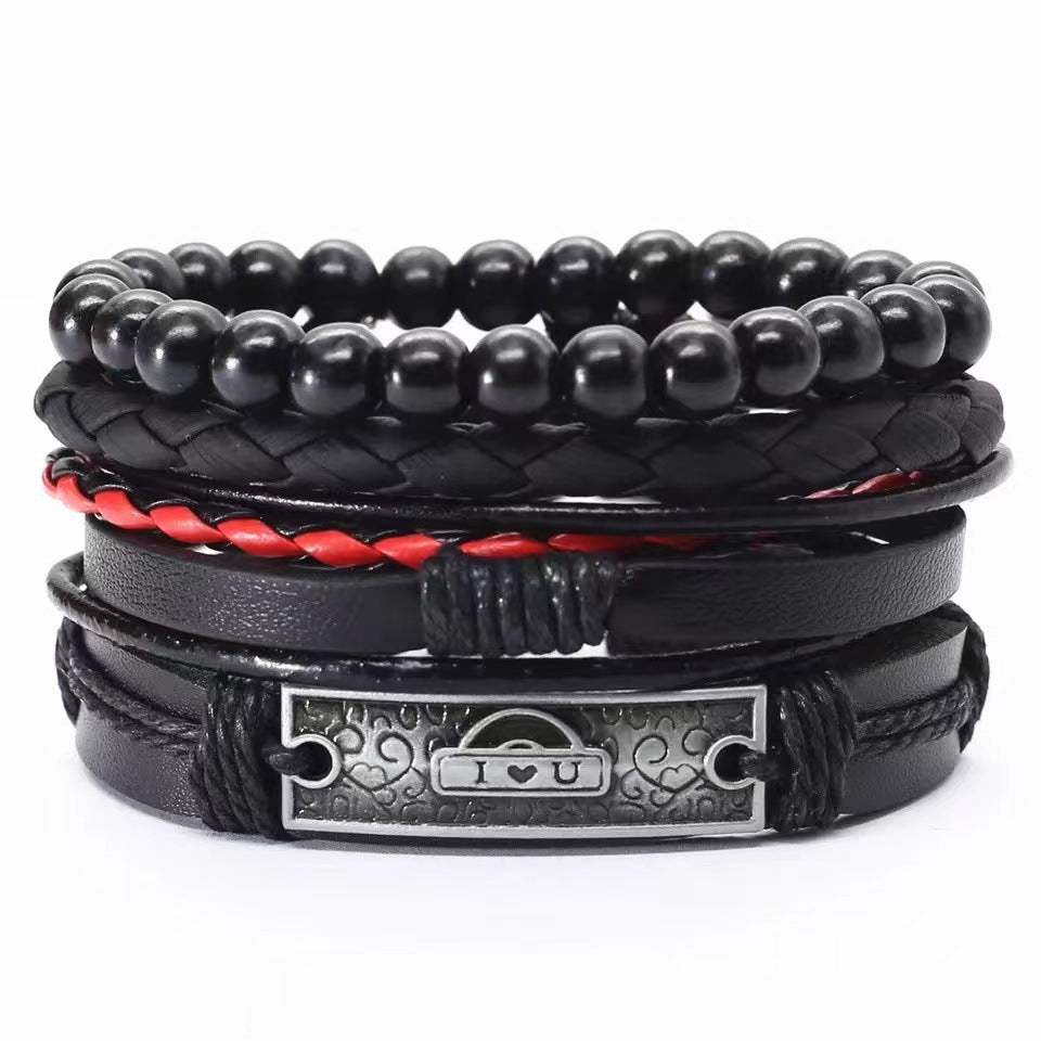 Men's Vintage Leather Bracelet – Woven & Knitted Styles, 30 Designs