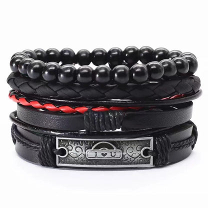 Men's Vintage Leather Bracelet – Woven & Knitted Styles, 30 Designs