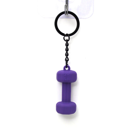 Rubber Dumbbell Keychain | Novelty Gym Charm | 10 Colours