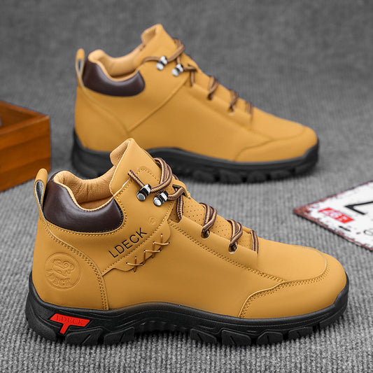 Men's Genuine Leather Mid-Cut Lace-Up Work Boots | EU 39-48