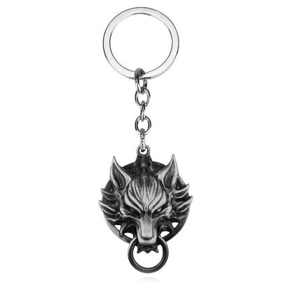 Wolf Head Alloy Keychain | Zinc Animal Charm Pendant | Bronze & Antique Silver