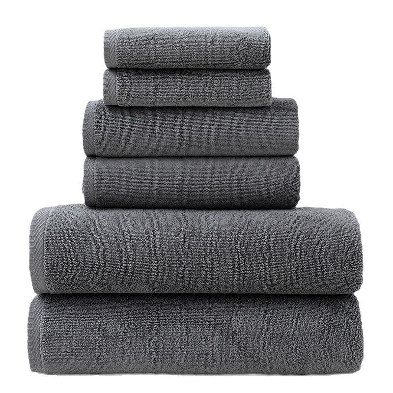 Pure Cotton 6-Piece Towel Set | Bath, Hand & Face Towels | 5 Colours