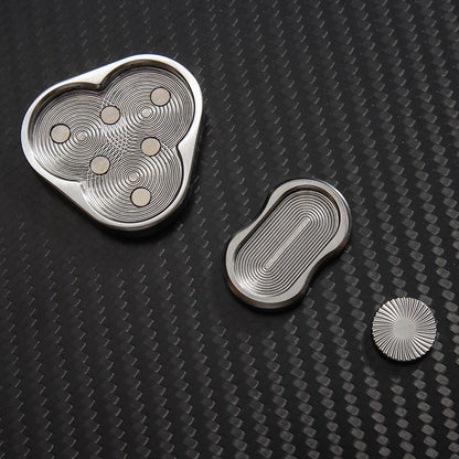 Stainless Steel Rotary Push Card Fidget Toy | Premium Silver EDC