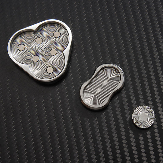 Stainless Steel Rotary Push Card Fidget Toy | Premium Silver EDC