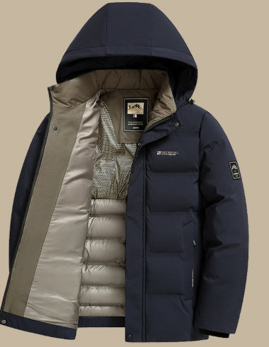 Men's Thickened Corduroy Down Jacket - Removable Padded Lining