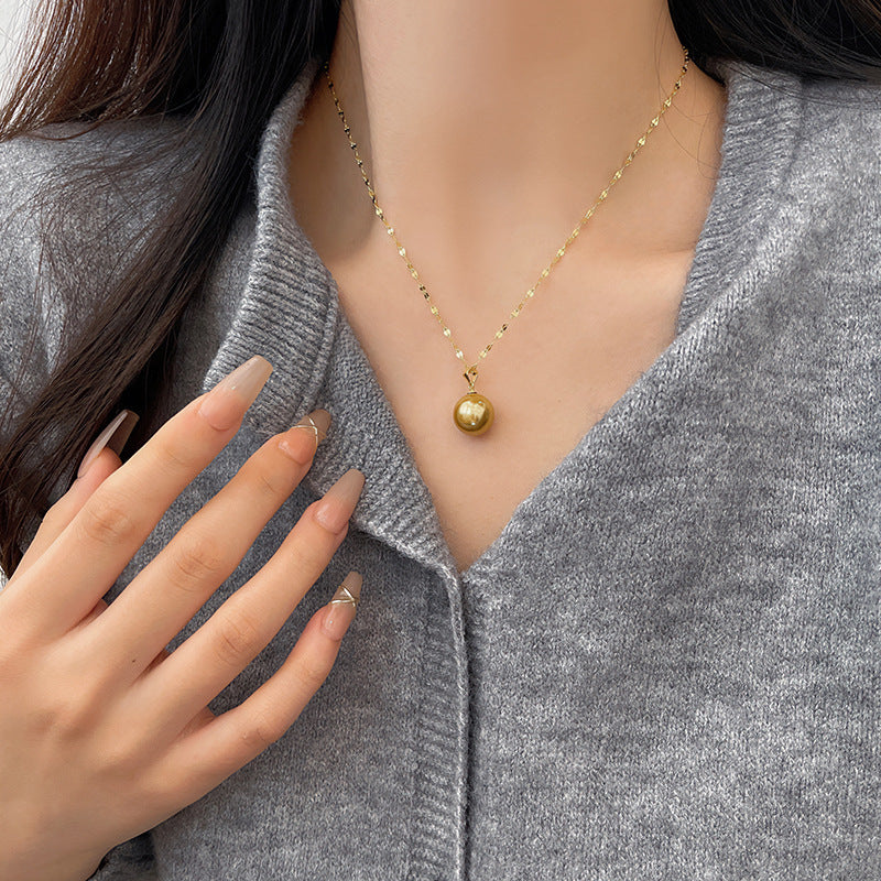Pearl Clavicle Chain Necklace | Real Gold Plated Minimalist Pearl Necklace for Women