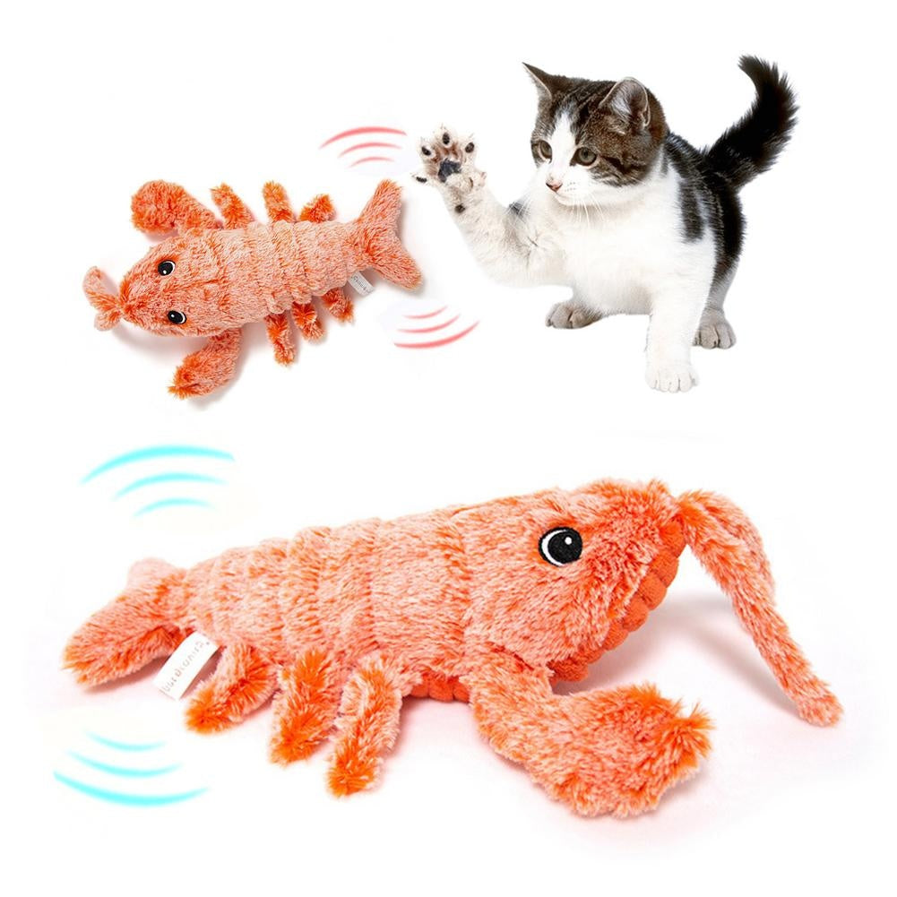 Electric Jumping Shrimp Cat Toy | USB Rechargeable Motion-Activated Plush