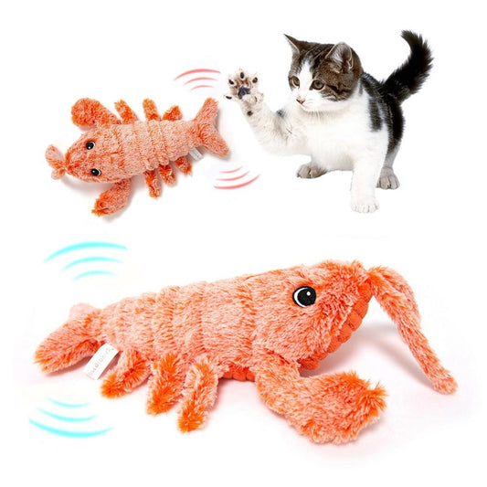 Electric Jumping Shrimp Cat Toy | USB Rechargeable Motion-Activated Plush
