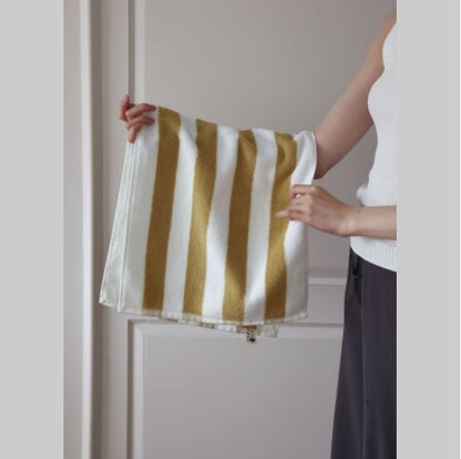 Wide Stripe Combed Cotton Towel | Retro Mori Style | 4 Colours | S, L or Set