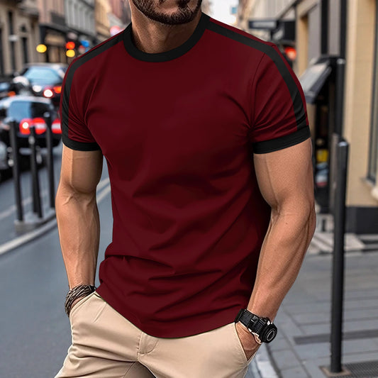 Men's Casual Short-Sleeve Mesh T-Shirt – Lightweight Polyester