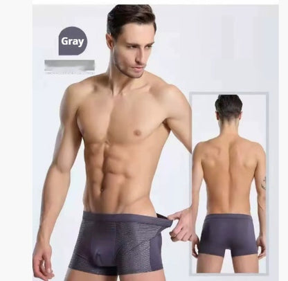 Men's Ice Silk Mesh Boxer Briefs 4-Pack | Breathable Mid-Rise Underwear