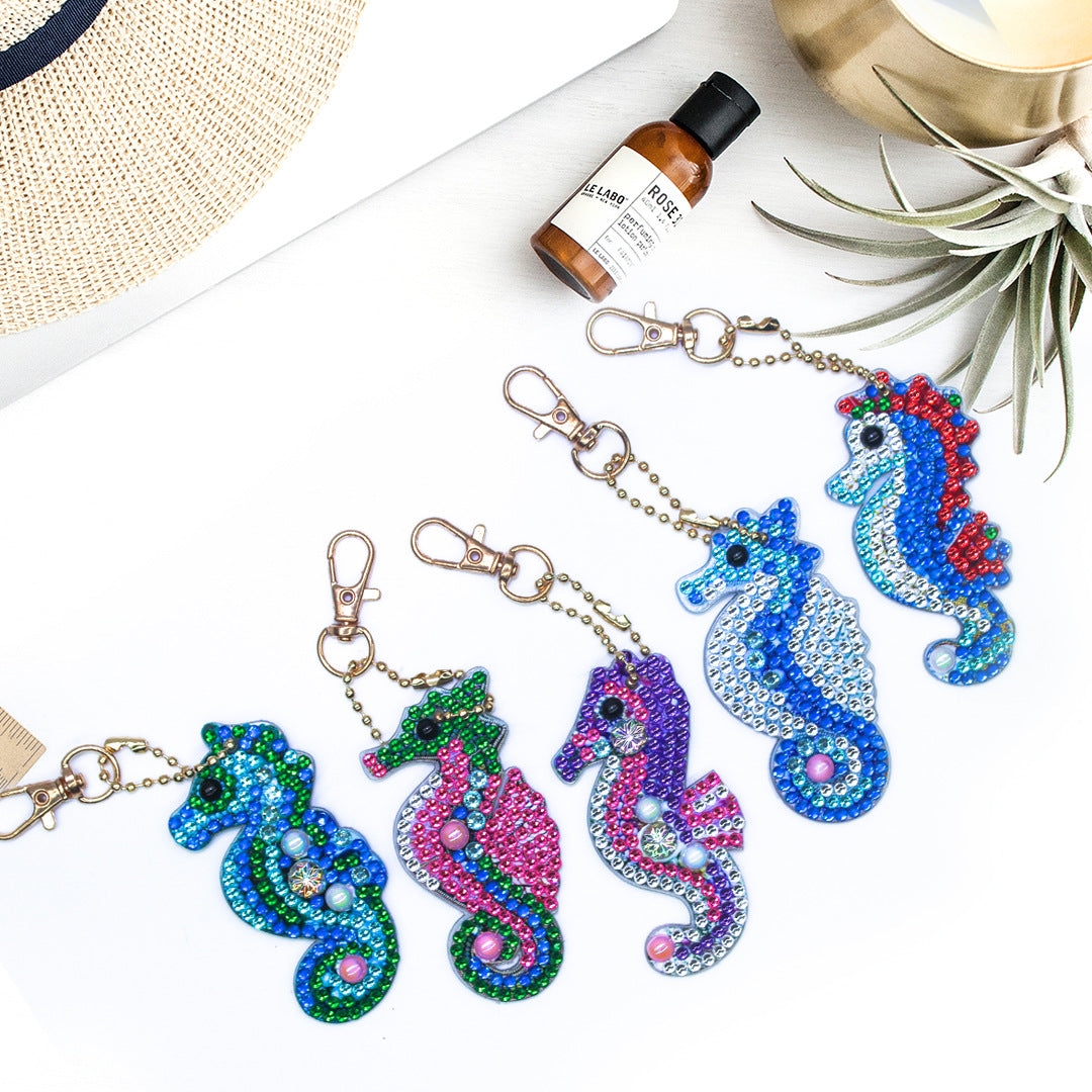 Diamond Painting Seahorse Keychain Pack of 5